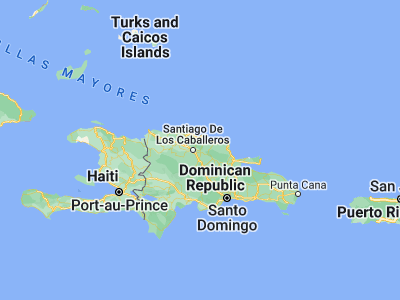 Map showing location of San Víctor Arriba (19.47741, -70.53585)