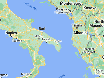 Map showing location of San Vito dei Normanni (40.65733, 17.70721)