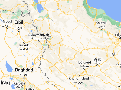 Map showing location of Sanandaj (35.31495, 46.99883)
