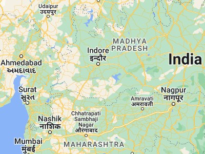 Map showing location of Sānāwad (22.18333, 76.06667)