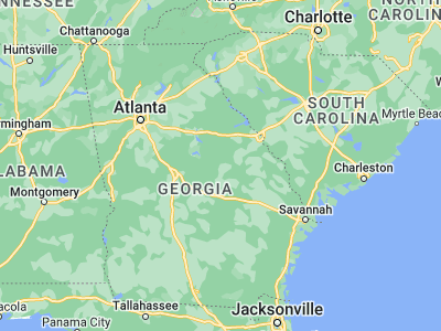 Map showing location of Sandersville (32.98154, -82.81014)
