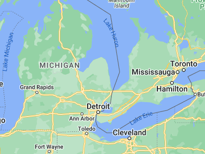 Map showing location of Sandusky (43.4203, -82.82966)