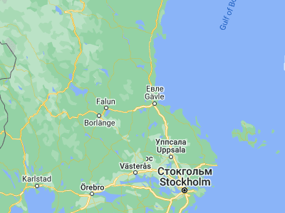 Map showing location of Sandviken (60.61667, 16.76667)