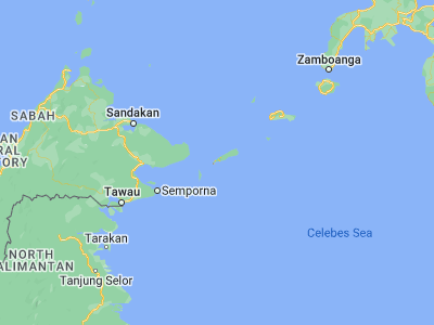 Map showing location of Sanga-Sanga (5.0725, 119.78528)