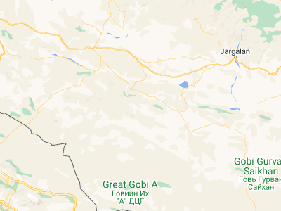 Map showing location of Sangiyn Dalay (45.13333, 97.75)