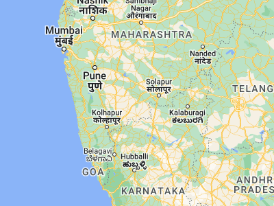 Map showing location of Sāngola (17.43333, 75.2)