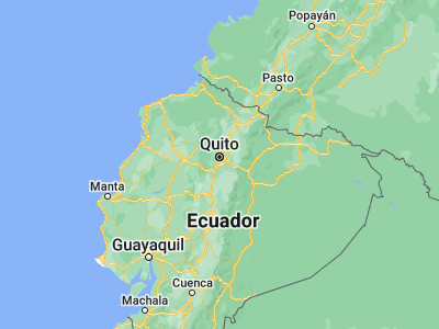 Map showing location of Sangolquí (-0.33405, -78.45217)