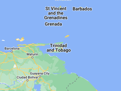Map showing location of Sangre Grande (10.58333, -61.11667)