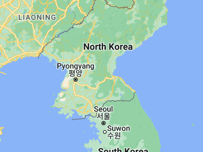 Map showing location of Sangsŏng-ni (39.16944, 126.88556)