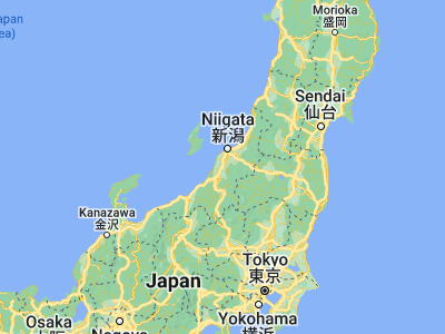 Map showing location of Sanjō (37.61667, 138.95)