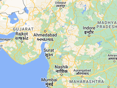 Map showing location of Sankheda (22.16667, 73.58333)