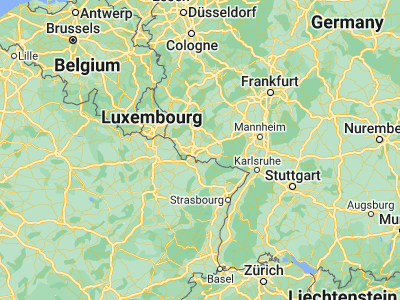 Map showing location of Sankt Ingbert (49.27697, 7.11672)
