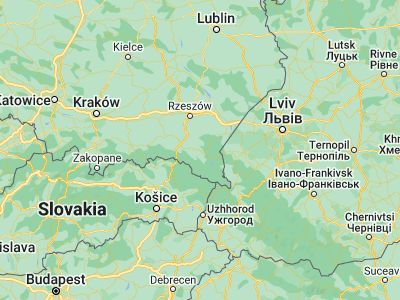 Map showing location of Sanok (49.55573, 22.2056)