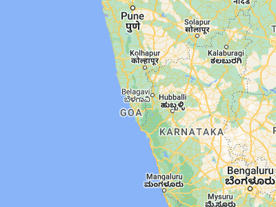 Map showing location of Sanquelim (15.58333, 74)