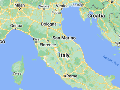 Map showing location of Sansepolcro (43.57465, 12.14304)