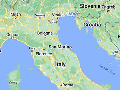 Map showing location of Santarcangelo di Romagna (44.06326, 12.44657)