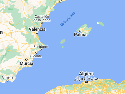 Map showing location of Sant Francesc de Formentera (38.7, 1.41667)