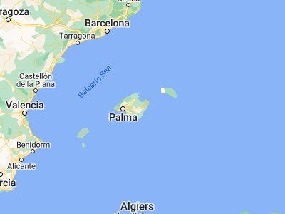 Map showing location of Sant Llorenç des Cardassar (39.61009, 3.2838)