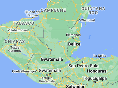 Map showing location of Santa Ana (16.8, -89.83333)