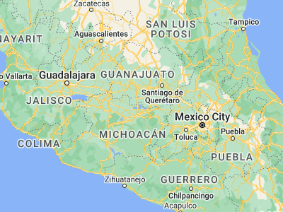 Map showing location of Santa Ana Maya (20.00778, -101.01987)