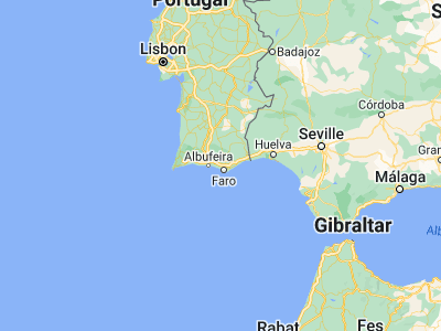 Map showing location of Santa Bárbara de Nexe (37.10619, -7.96648)