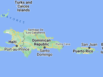 Map showing location of Santa Bárbara de Samaná (19.20561, -69.33685)
