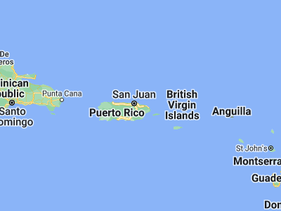 Map showing location of Santa Barbara (18.39356, -65.91878)