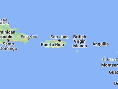 Map showing location of Santa Clara (18.21857, -66.12878)