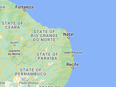 Map showing location of Santa Cruz (-6.22944, -36.02278)