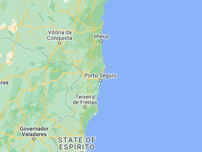 Map showing location of Santa Cruz Cabrália (-16.27806, -39.02472)