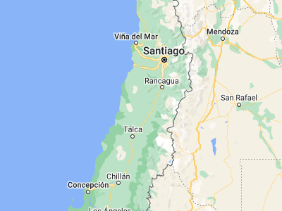 Map showing location of Santa Cruz (-34.63333, -71.36667)
