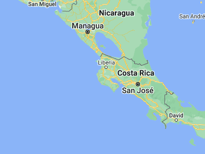 Map showing location of Santa Cruz (10.26053, -85.5851)