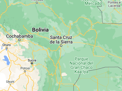 Map showing location of Santa Cruz de la Sierra (-17.8, -63.16667)