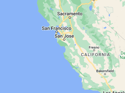Map showing location of Santa Cruz (36.97412, -122.0308)