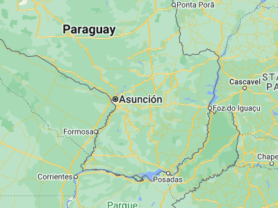 Map showing location of Santa Elena (-25.4, -56.8)