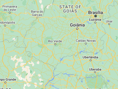 Map showing location of Santa Helena de Goiás (-17.81361, -50.59694)