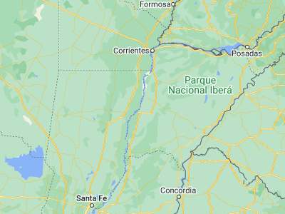 Map showing location of Santa Lucía (-28.98746, -59.10287)