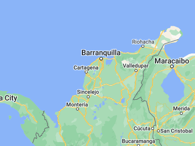 Map showing location of Santa Lucía (10.3242, -74.96017)