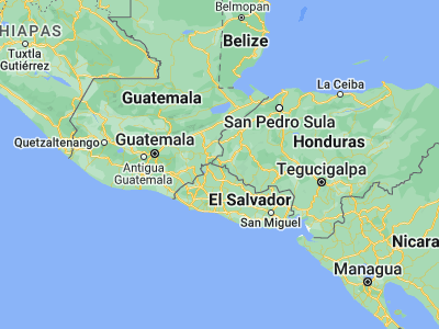 Map showing location of Santa Lucía (14.41667, -89.2)