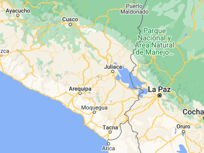 Map showing location of Santa Lucía (-15.7, -70.60528)