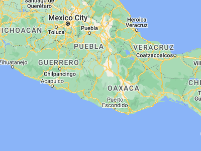 Map showing location of Santa María Asunción Tlaxiaco (17.26916, -97.68053)