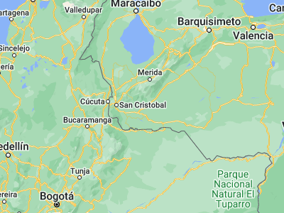 Map showing location of Santa María de Caparo (7.71412, -71.46466)