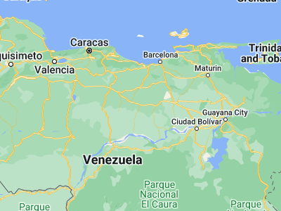 Map showing location of Santa María de Ipire (8.81556, -65.3225)