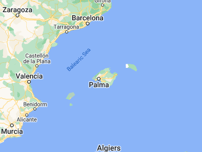 Map showing location of Santa Maria del Camí (39.65111, 2.77317)