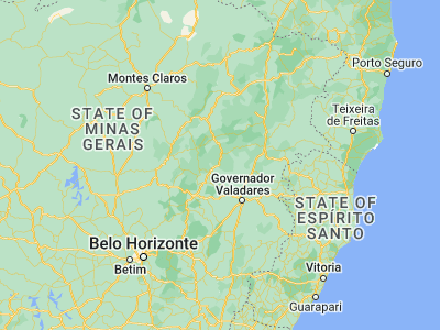 Map showing location of Santa Maria do Suaçuí (-18.19028, -42.41417)