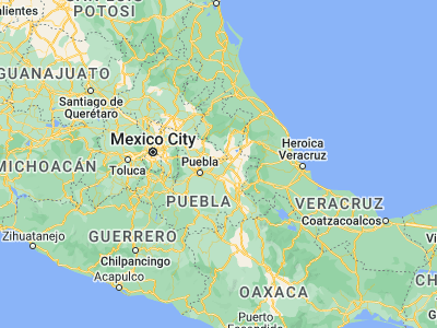 Map showing location of Santa María Ixtiyucan (19.18253, -97.81356)