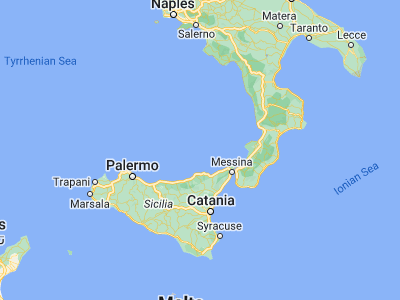 Map showing location of Santa Marina Salina (38.56117, 14.87077)