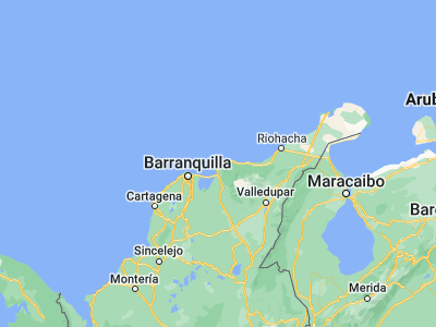 Map showing location of Santa Marta (11.24079, -74.19904)