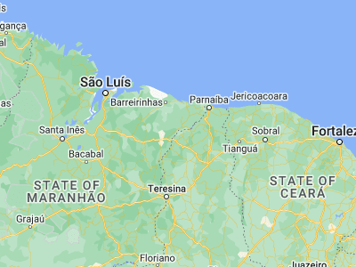 Map showing location of Santa Quitéria do Maranhão (-3.51556, -42.54667)