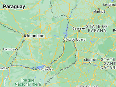 Map showing location of Santa Rita (-25.78333, -55.06667)